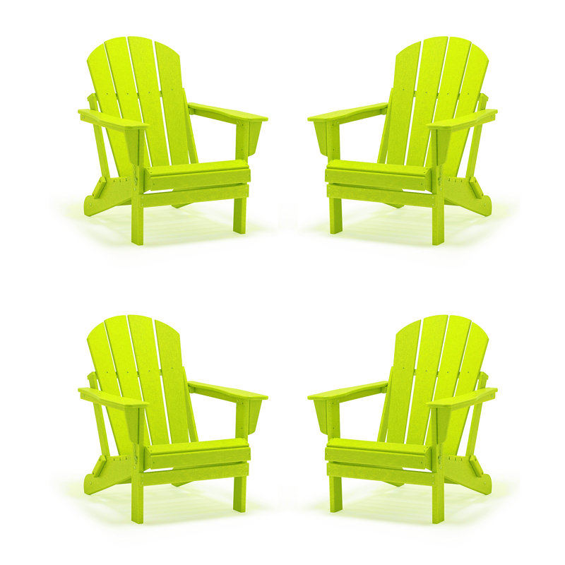 Chaise Adirondack pliante en plastique Lutie, Lime