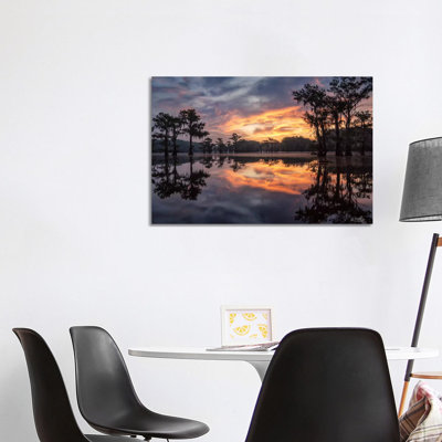Sunrise In The Swamps by Martin Podt - Wrapped Canvas Print