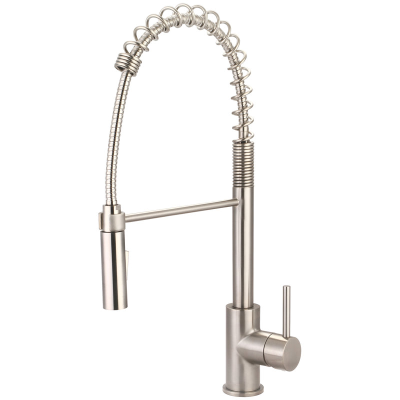 Robinet de cuisine à poignée simple avec accessoires Motegi, Nickel brossé