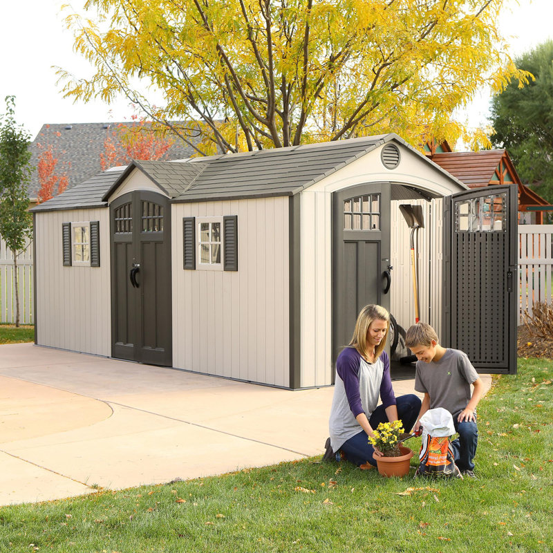 Lifetime Outdoor Storage Shed, 20' x 8' With Dual Side Entry