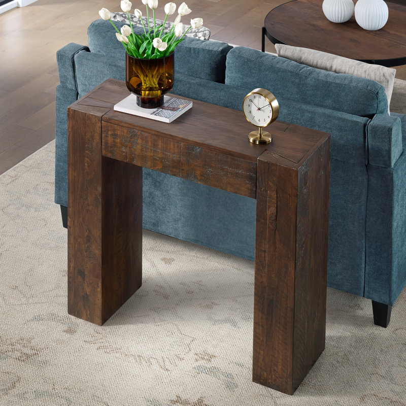 Stockyard 36" Solid Wood Console Table, Brown, Brown