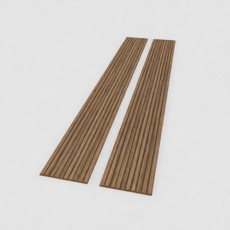 Panneaux muraux décoratifs en bois aggloméré à lattes en noyer de 0,47 po x 1 pi x 4 pi (ensemble de 2), Noyer huilé 4 pi