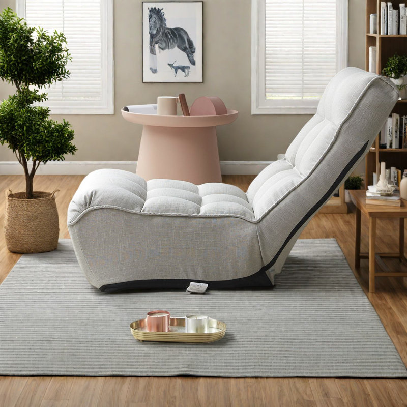 Canapé réglable en métal gris, fauteuil inclinable compact moderne