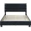 Hudson ClickDecor Hudson Upholstered Platform Bed with Straight Tufted Headboard, Black-602843795