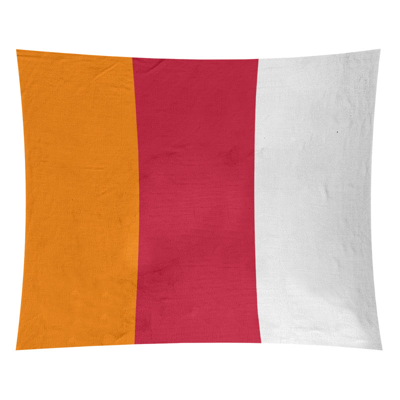 Tapisserie en polyester Tampa, H 68 po x l 80 po, Orange / rouge / blanc cassé