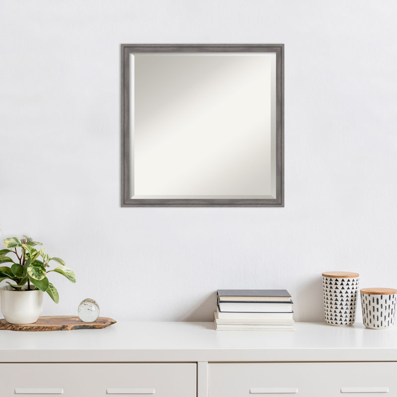 Miroir mural Florence, 21,75 po x 21,75 po, Carré, gris