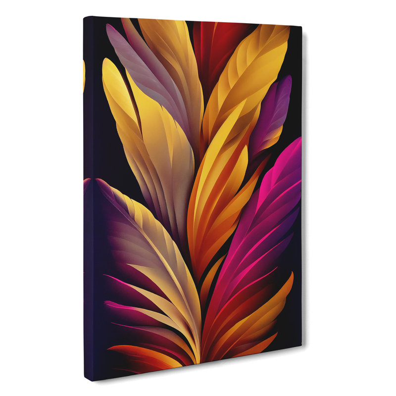 Resplendent Feather - Wall Art, Wrapped Canvas, 76cm H x 50cm W, No Matte