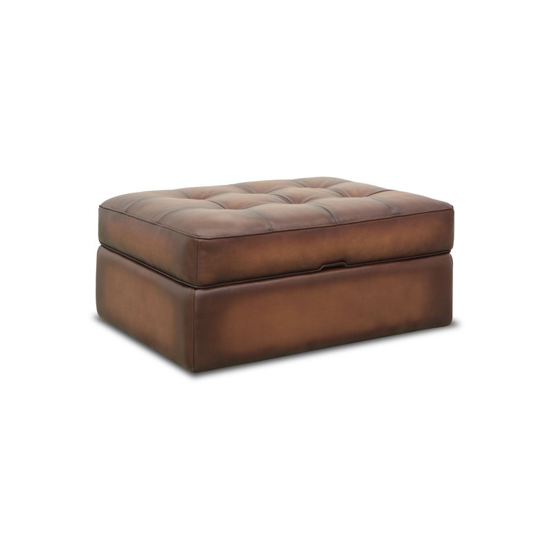 Arizona Leather Ottoman, Mustang (Maestro Artisano), Espresso