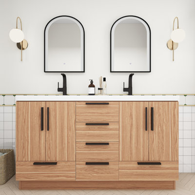 Ensemble de meuble-lavabo autoportant avec lavabo double 59,4 po Carla