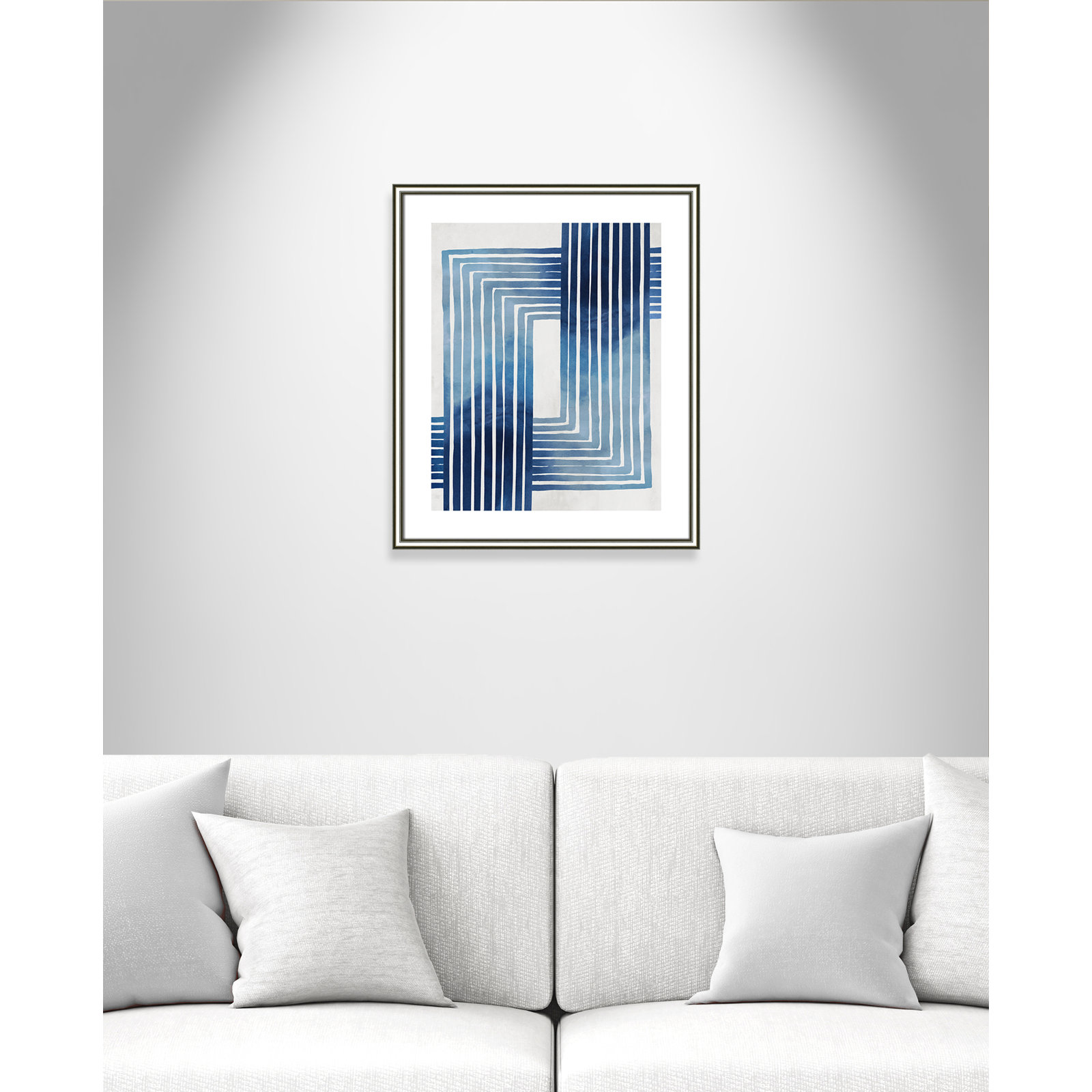 Lanny "In Unison" Painting by Eva Watts, Silver Framed Paper, 25.5" H x 21.5" W x 0.88" D