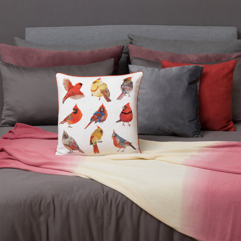Housse de coussin décoratif cardinal 18 po x 18 po