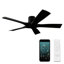 Ventilateur de plafond encastré extérieur / intérieur intelligent à 5 pales de 54 po avec télécommande Bluetooth incluse-115237134-55456625