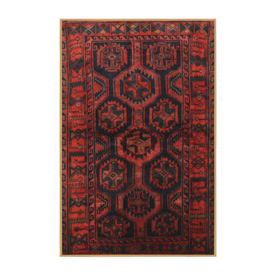 Tapis traditionnel rouge / noir