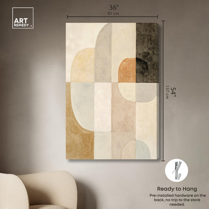 «Overlapsing Planes I Canvas Geometric Abstract» par, H 54 po x l 36 po, Toile tendue