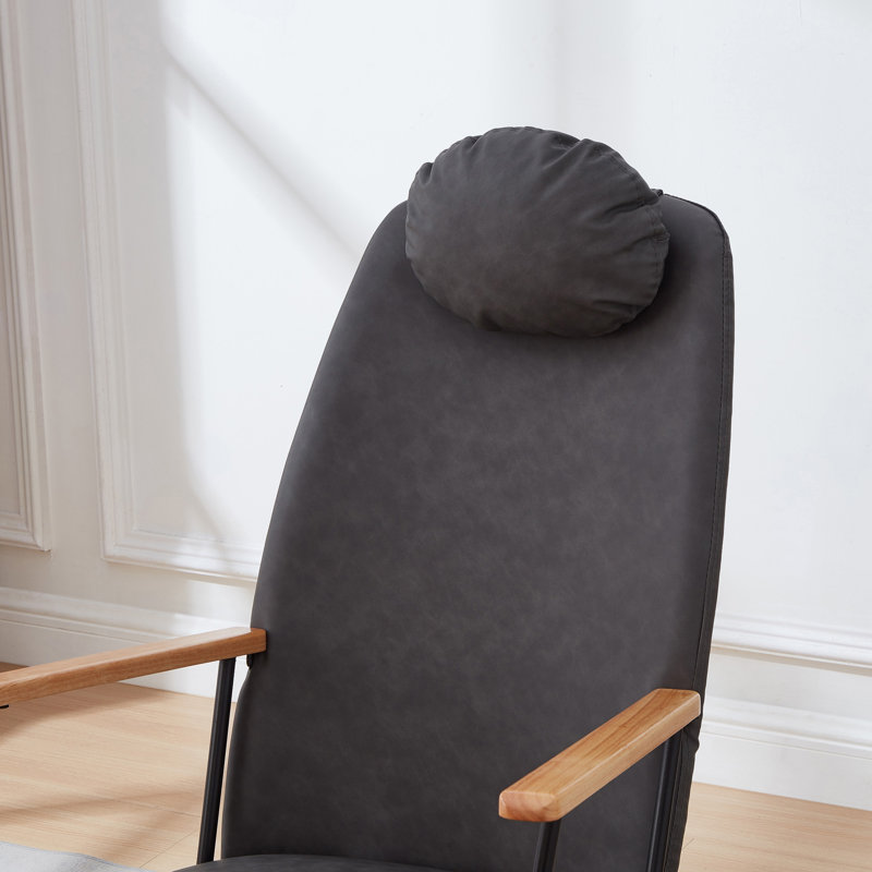 Chaise d'appoint moderne à bascule confortable pour chambre de bébé, chambre à coucher et salon, Gris foncé