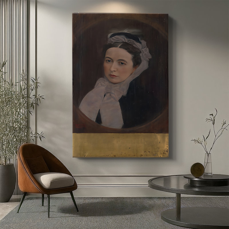 «Dame mit lila Schal», toile tendue par Gustav Klimt, 40 po x 60 po