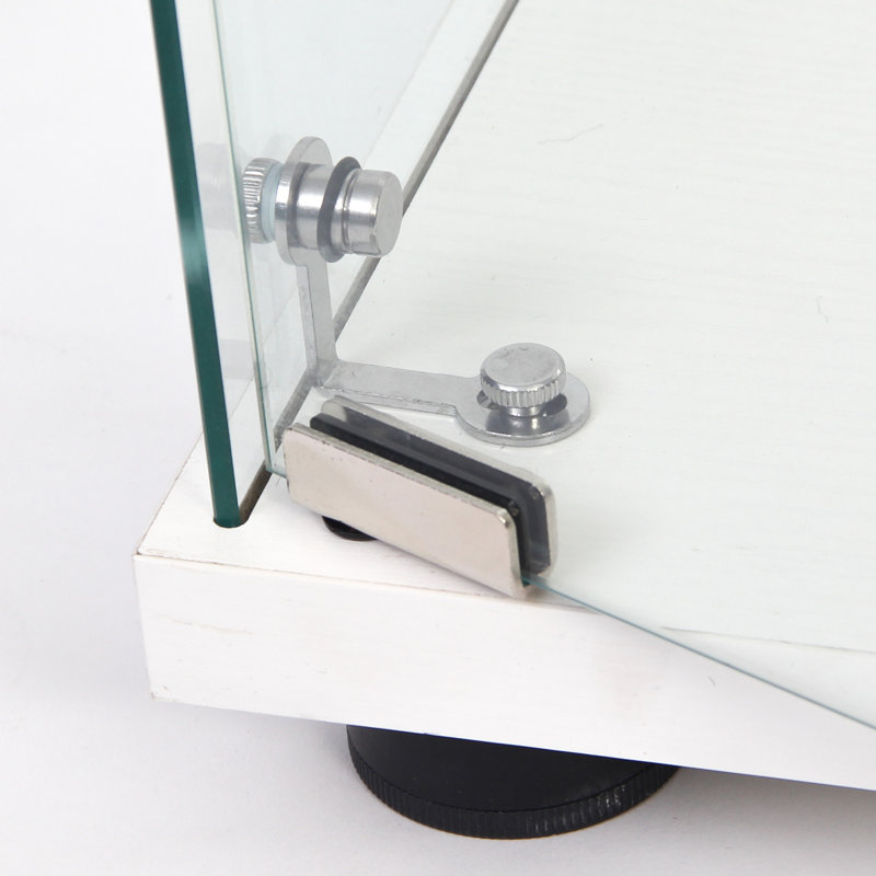 Vitrine en verre avec 3 tablettes, Blanc