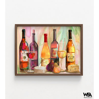 «Cocktail Hour Table Wines III» par Gregory Gorham, art mural encadré, liqueur, reproduction de peinture à l'huile, art mural vin, décor Happy Hour, art mural encadré