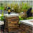 Propane tank bracket fire pit lid side table