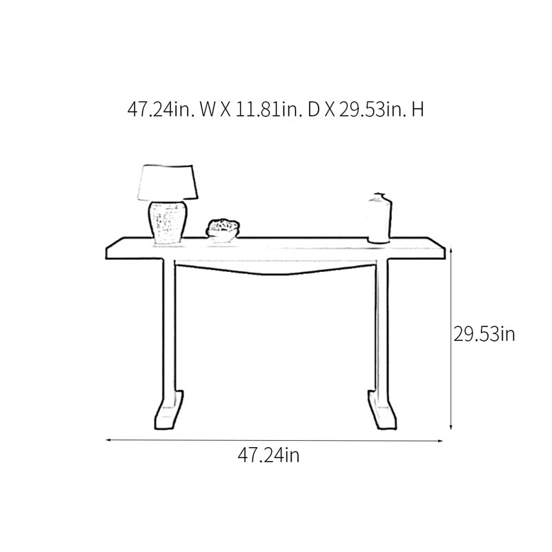 Console Modern Minimalist, Brun, H 29,53 po x l 47,24 po x P 11,81 po