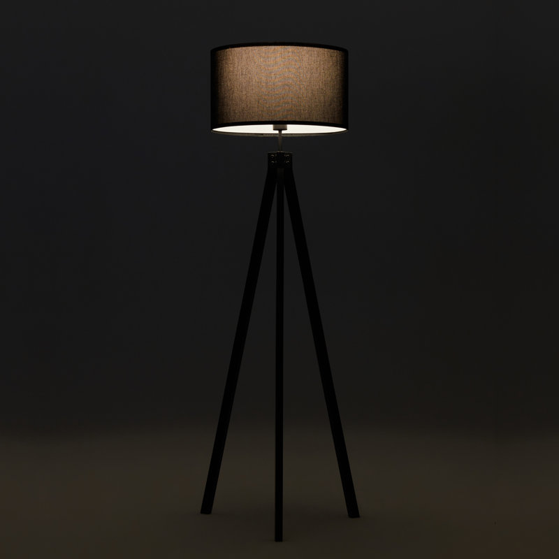 Black Tripod Floor Lamp with 3-Way Switch for Kids' Nursery