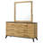 Gutow 6-Drawer Dresser and Mirror Set with Matte Black Pulls, Weathered Brown and Natural Pine