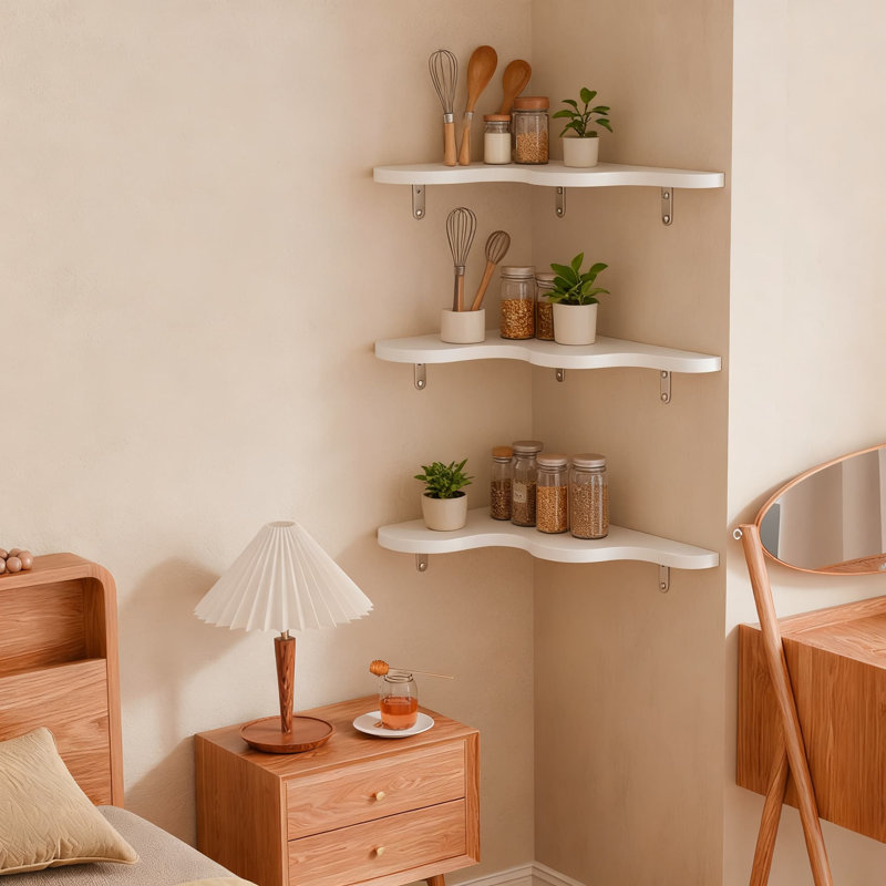 Ensemble de 3 tablettes murales flottantes flottantes avec supports pour la décoration murale dans la chambre à coucher, le salon, la chambre de bébé et la salle de bain