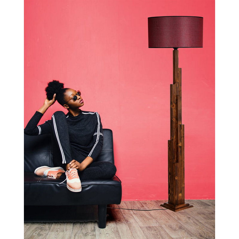 Thermia 160cm Brown Novelty Floor Lamp, Red