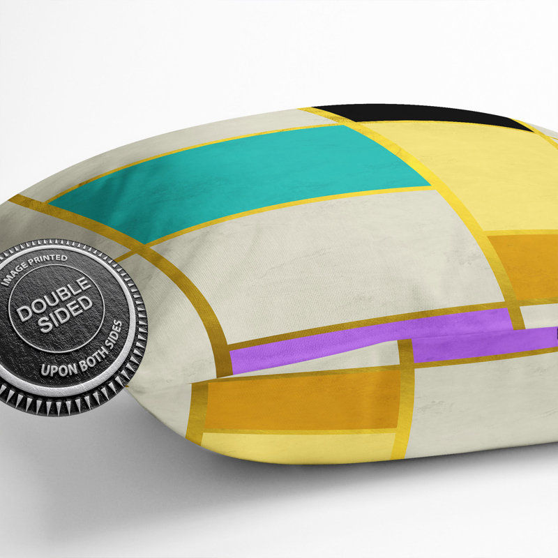 Abstract Lines Square Throw Cushion, 55cm H x 55cm W x 20cm D