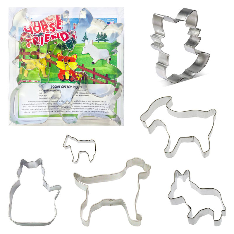 Horse Friends Tin-Plated Steel Animal Cookie Cutter Set