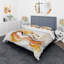 Ensemble de housse de couette en microfibre / polyester Burnt Orange Waves Abstract III-1173411510