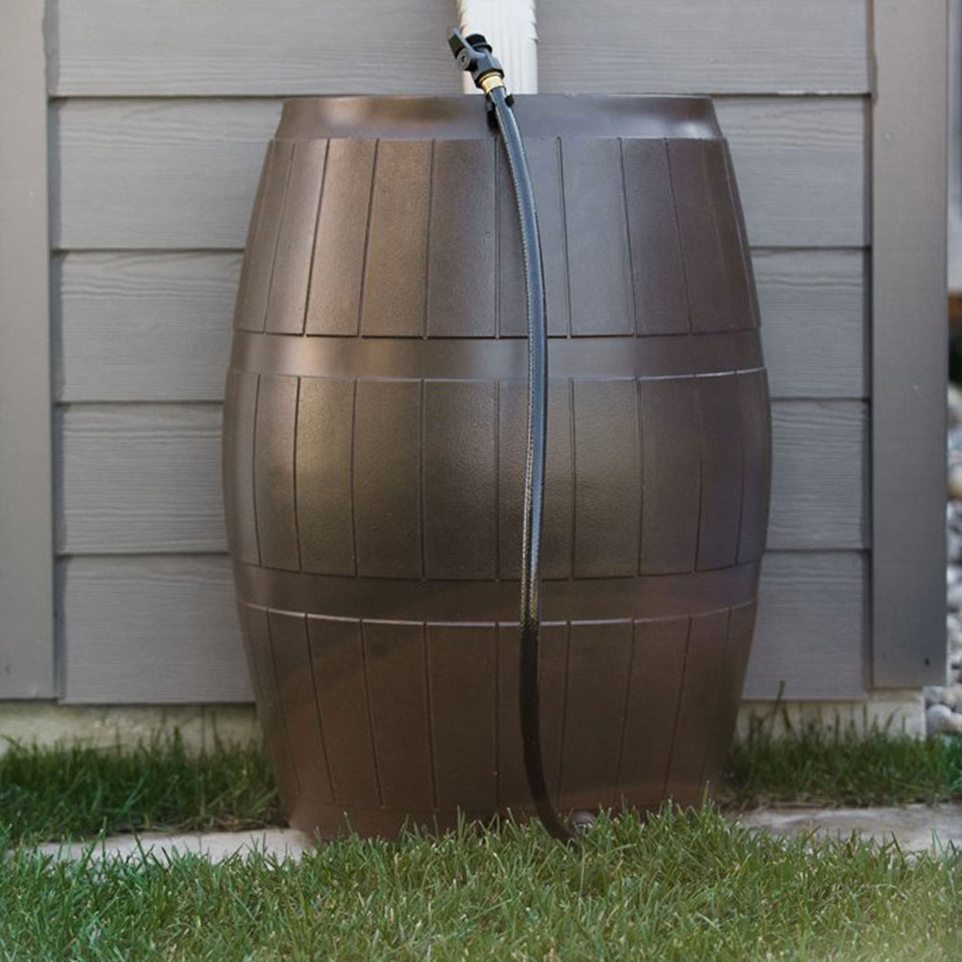 FCMP Outdoor Rain Water Catcher Barrel Container FCMP Outdoor Color: Brown