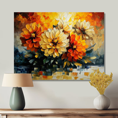 Abstrait orange Dahlia lueur III - Dahlia, impression murale