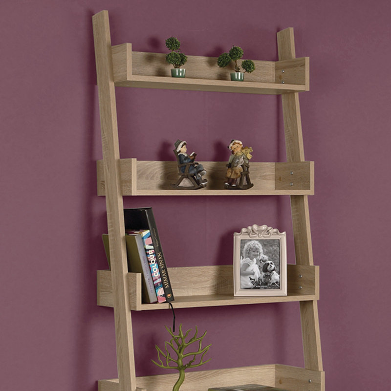 Bibliothèque moderne en chêne clair 31,5 po x 76,8 po x 12,6 po | 100% panneau de particules enduit de mélamine, épaisseur: 0,7 pouce | Nombreuses tablettes pour un rangement élégant, idéal pour la maison et le bureau, conception élégante de couleur unie