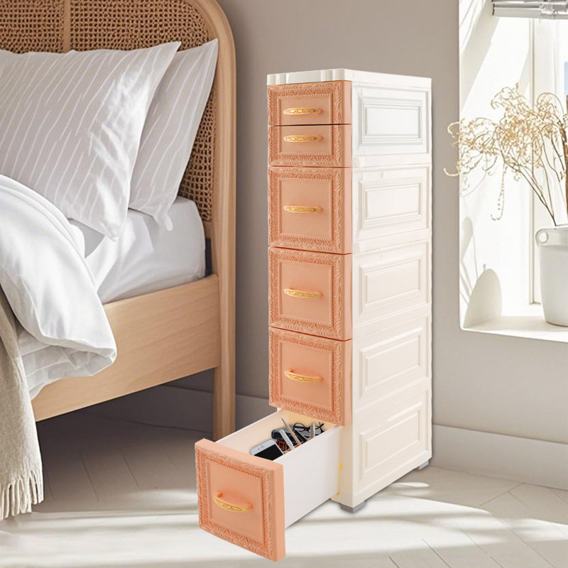5 Tiers Freestanding Bathroom Cabinet, Orange