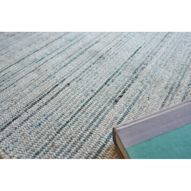 Carmen Hand Loomed PET Blue /Ivory Area Rug, Rectangle 12' x 15'