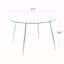 Table de salle à manger ronde moderne simple en verre, plateau de table en verre trempé massif, pieds de table galvanisés, ensemble de chaises de salle à manger en polyuréthane blanc, convenant à une cuisine de restaurant (ensemble de 7)