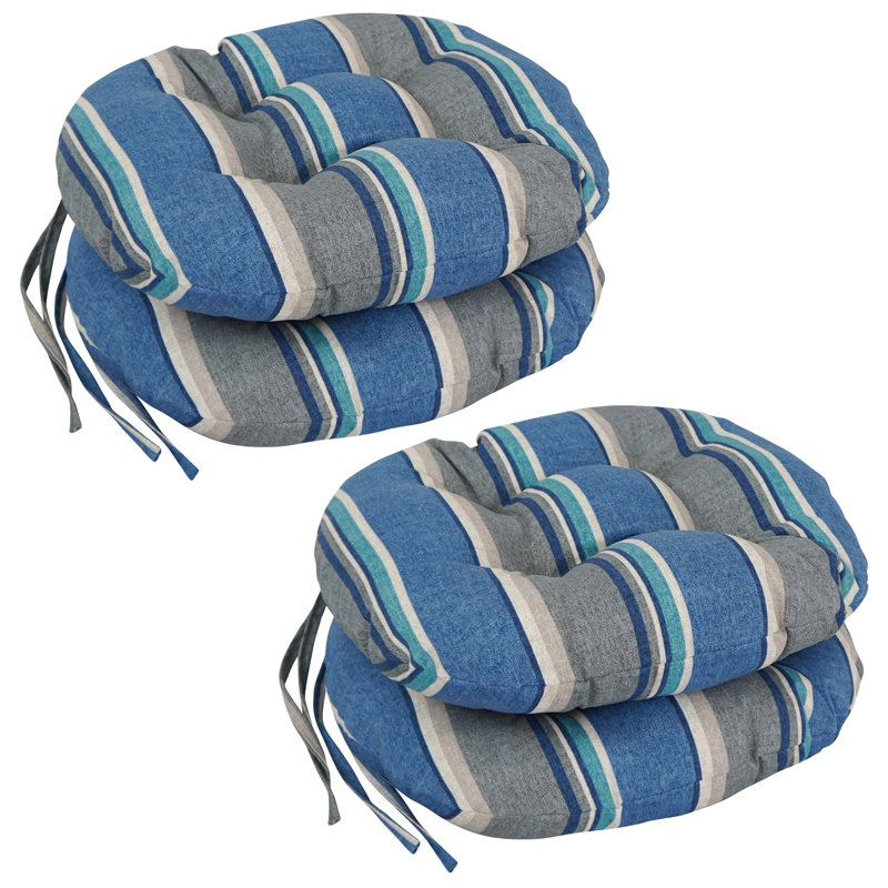 Outdoor 3.5'' Dining Chair Seat Cushion, Sovaro Denim