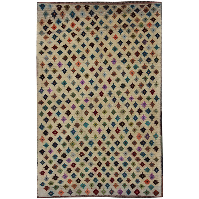 Geometric Hand Knotted 113cm X 196cm Area Rug