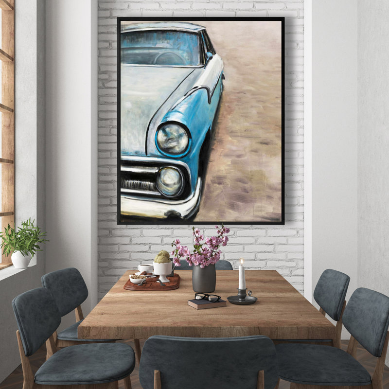 Old Classic Car Print On Canvas, H 60 po x l 48 po