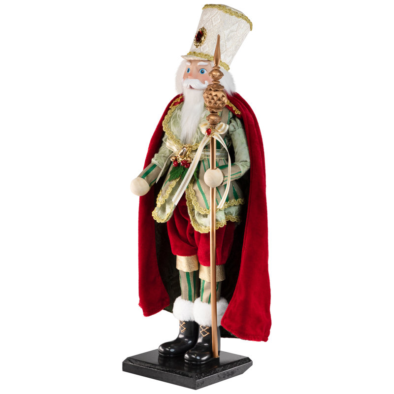 Royal King With Scepter Christmas Figure - 22" - Red And Green