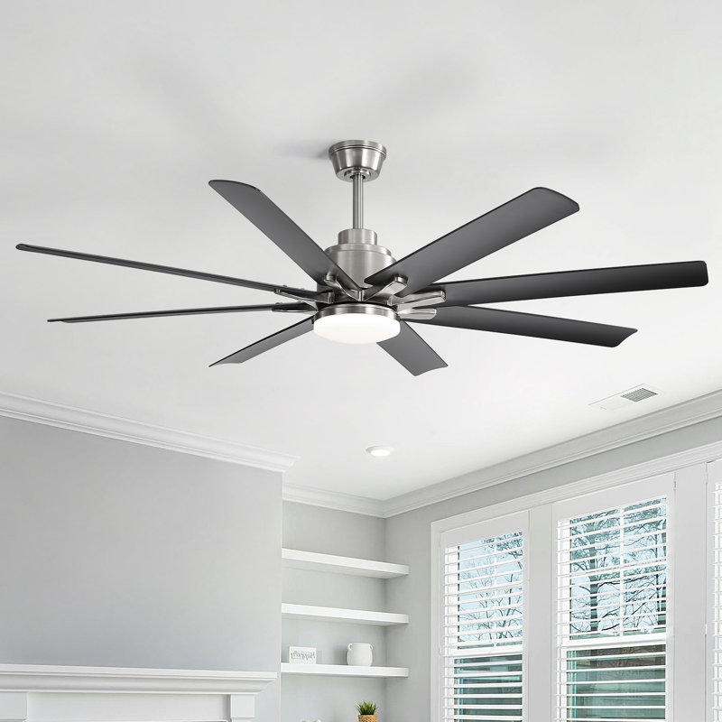 Brixham 52 Inch Large Ceiling Fan With Dimmable Led Light 8 Abs Blades Smart Remote Control Reversible Dc Motor For Living Room