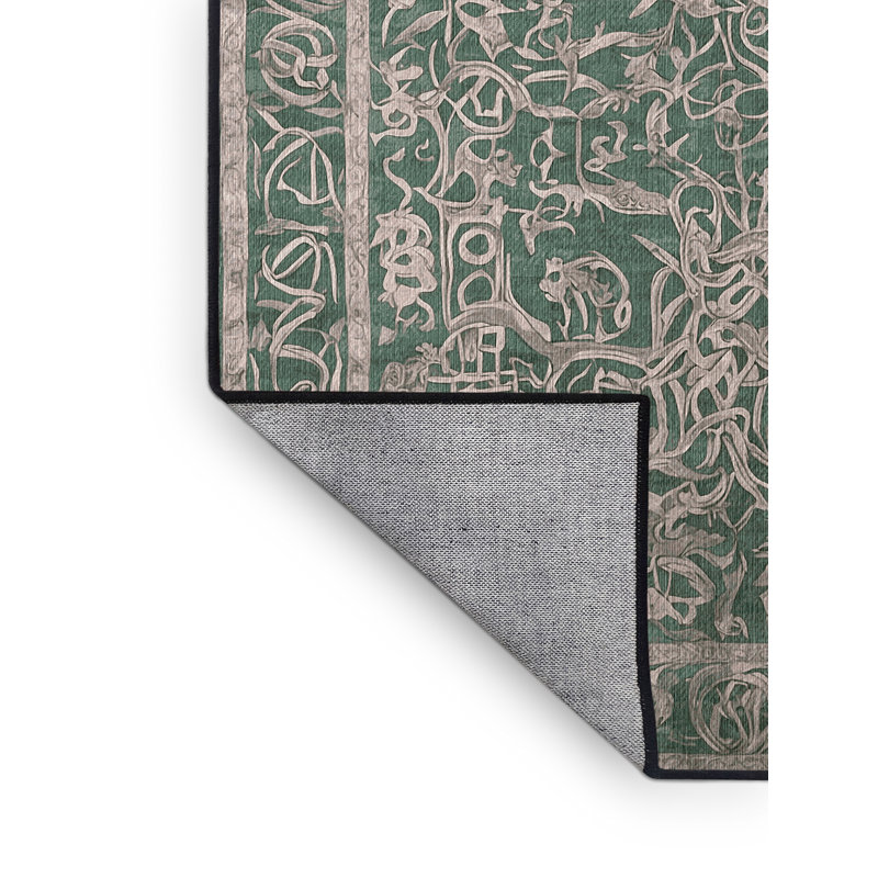 Machine Washable Gray Area Rug, Rectangle 5' x 7'