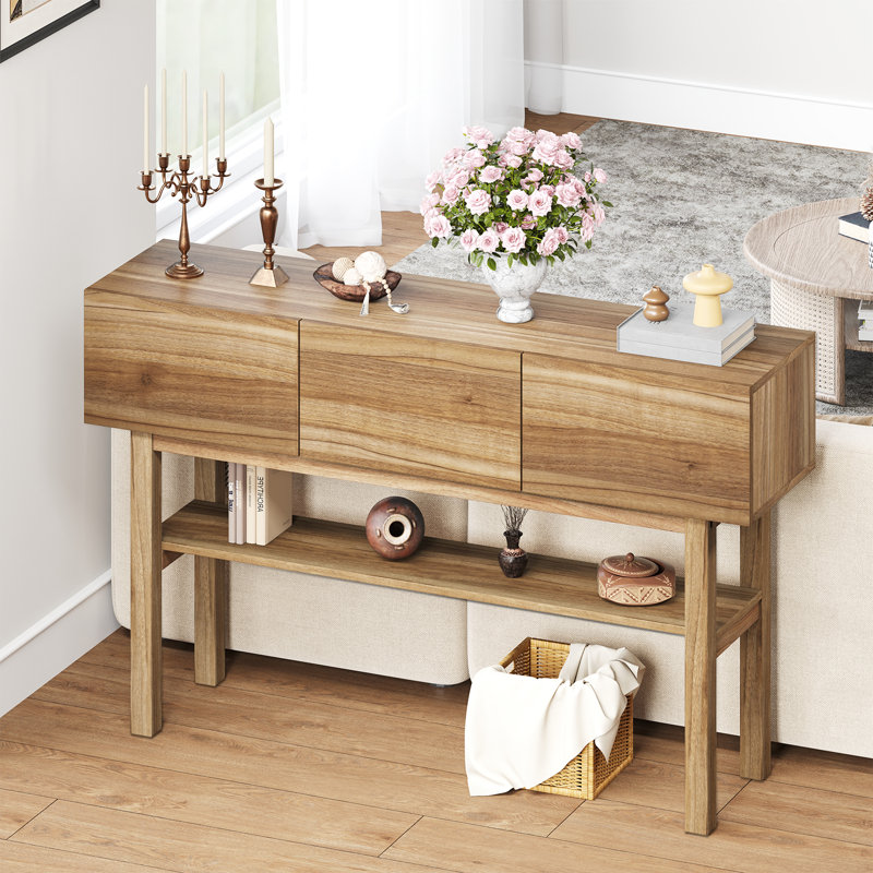 Console 47 po avec 3 tiroirs et 2 tablettes