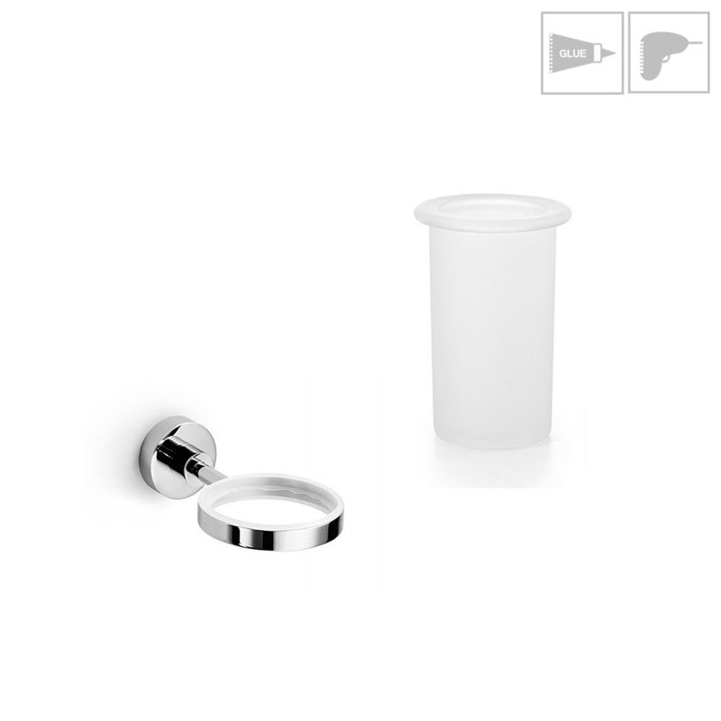 Duemila Bathroom Accessory, Frosted Glass