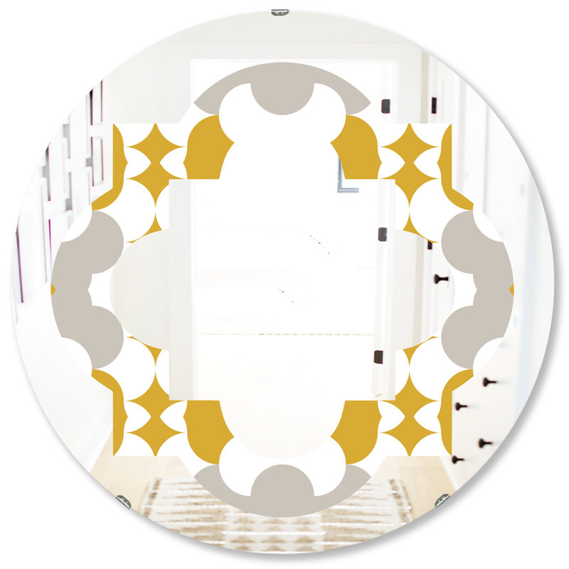 Miroir mural éclectique abstrait sans cadre XVIII, H 31,5 po x l po