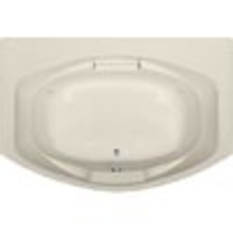 Jessica 72'' x 48'' Soaking Acrylic Bathtub, Biscuit, Polished Chrome