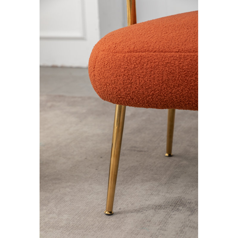 Upholstered Barrel Chair, Orange