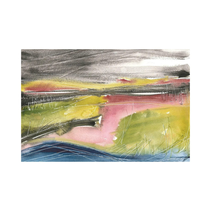 Abstract Flower Field 1 Piece Wall Art on Canvas, 66.04 cm H x 45.72 cm W, Wrapped Canvas