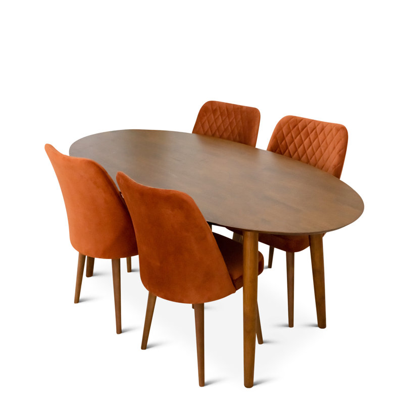 Braicyn 4 - Person Solid Wood Solid Wood Top Four Leg Dining Set